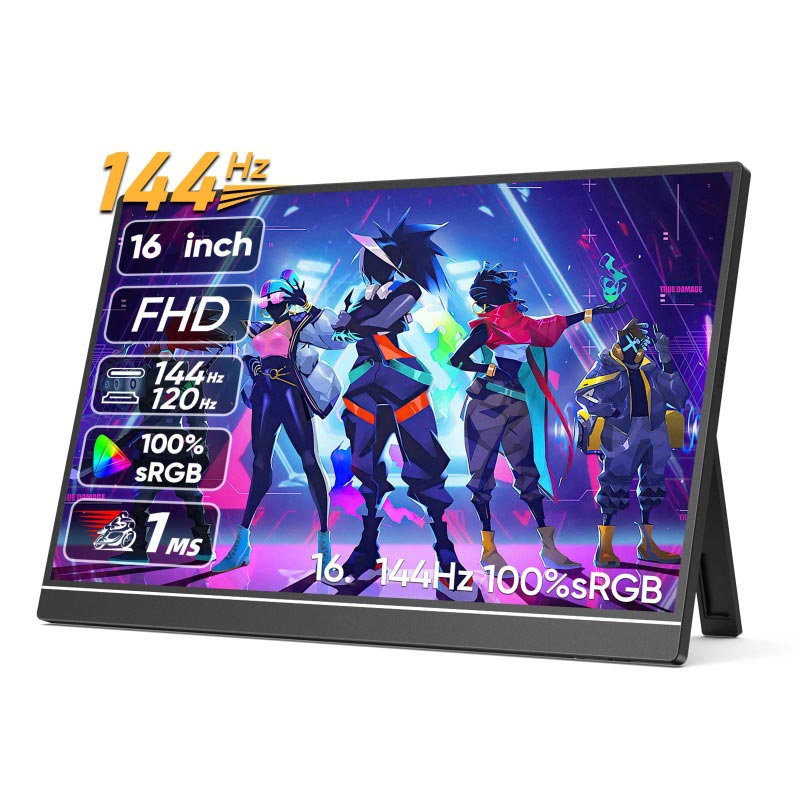 16 inch Portable Monitor 144Hz IPS Tampilan Layar kanggo Komputer Laptop